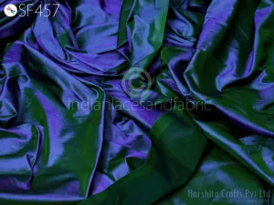 80 gsm Iridescent Indian Pure Silk Fabric by the yard Mulberry Silk Home decor Curtains Scarf Costume Apparel Wedding Evening Dresses Dolls