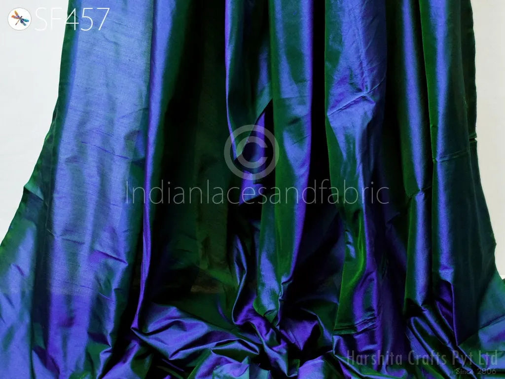 80 gsm Iridescent Indian Pure Silk Fabric by the yard Mulberry Silk Home decor Curtains Scarf Costume Apparel Wedding Evening Dresses Dolls