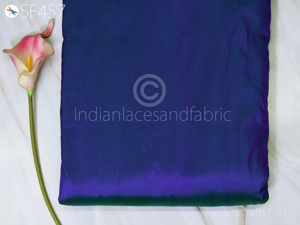 80 gsm Iridescent Indian Pure Silk Fabric by the yard Mulberry Silk Home decor Curtains Scarf Costume Apparel Wedding Evening Dresses Dolls