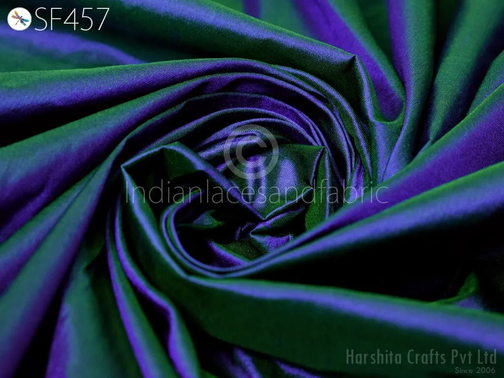 80 gsm Iridescent Indian Pure Silk Fabric by the yard Mulberry Silk Home decor Curtains Scarf Costume Apparel Wedding Evening Dresses Dolls