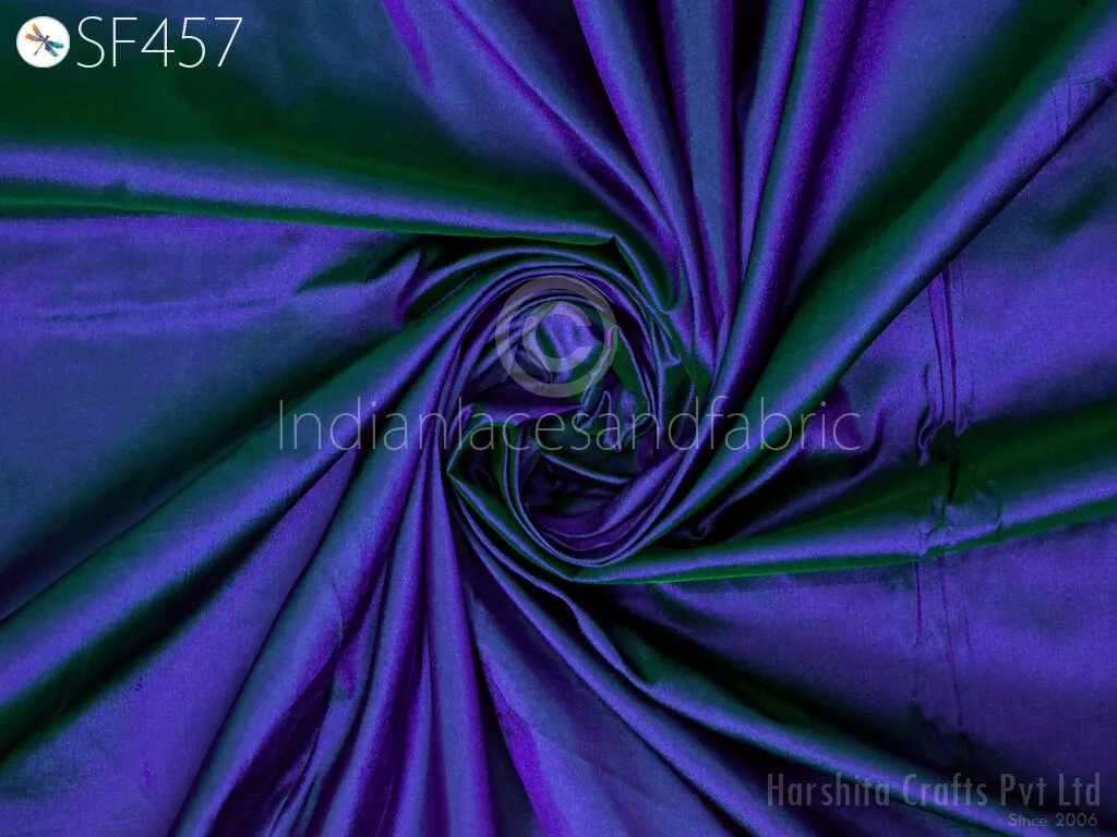 80 gsm Iridescent Indian Pure Silk Fabric by the yard Mulberry Silk Home decor Curtains Scarf Costume Apparel Wedding Evening Dresses Dolls