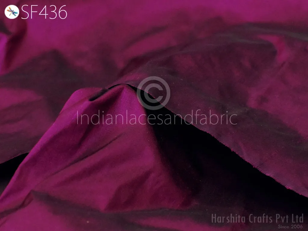 80gsm Iridescent Wine Black Indian Pure Silk Fabric by the yard Soft Silk Curtains Scarf Costume Apparels Wedding Evening Dresses Dolls