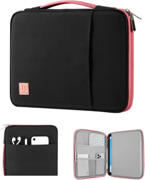 9-11" Tablet Sleeve Organizer Carrying Case with Handle for iPad 10th Gen 10.9", i Pad 9/8/7th Gen 10.2, iPad Air Pro 11", iPad Air 5/4 10.9, Galaxy Tab A9  Plus 11", Black   Pink