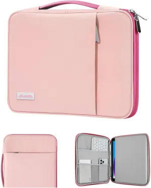 9-11" Tablet Sleeve Organizer Carrying Case with Handle for iPad 10th Gen 10.9", iPad 9/8/7th 10.2, iPad Air 11", iPad Pro 11", iPad Air5/4 10.9, Galaxy Tab A9  Plus 11", Rose Pink Pink