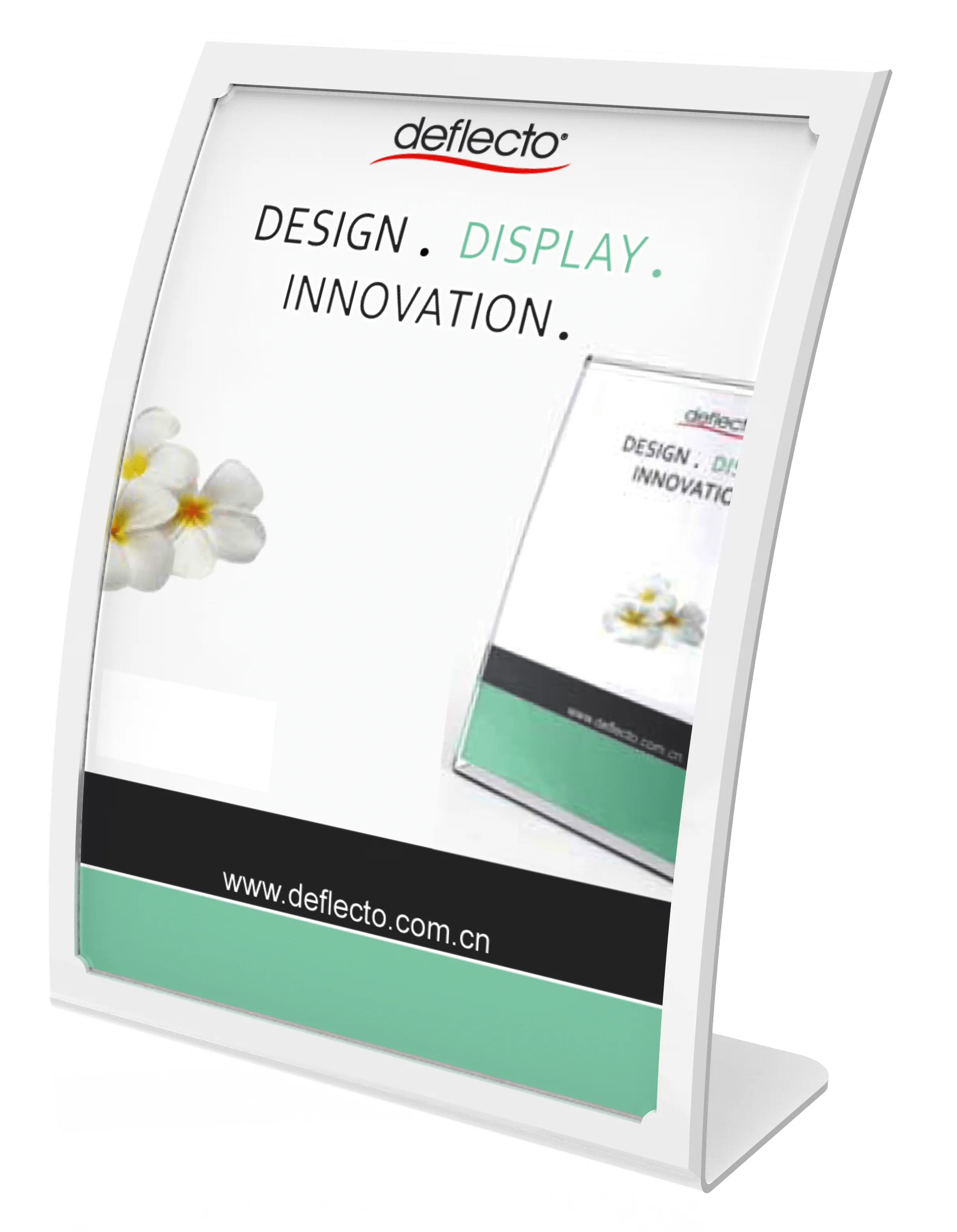 A4 Menu / Sign Holder Curved Front - Black / White