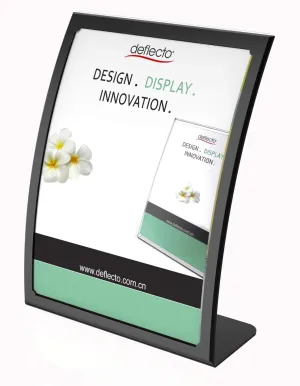 A4 Menu / Sign Holder Curved Front - Black / White