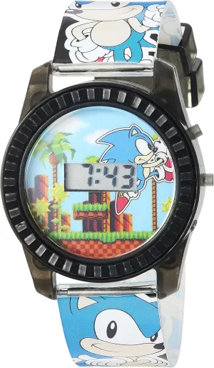 Accutime Sonic The Hedgehog Kids' SNC4008 Digital Display Quartz Blue Watch