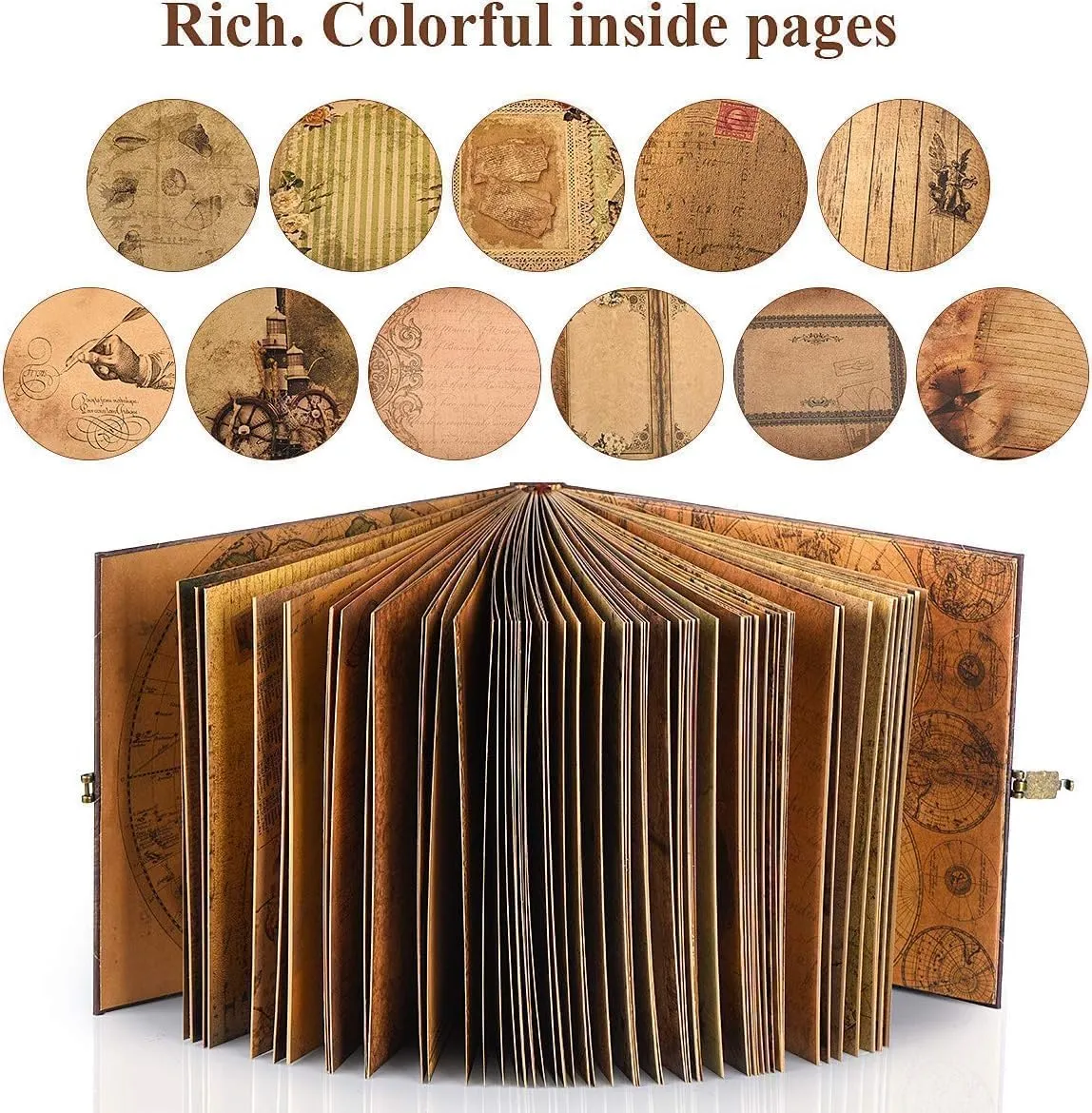 Adventure Book 148-Page DIY Handmade Scrapbook,Embossed Leather Cover-Ideal for Memories,Anniversary,Wedding,Best Friend Gift & Note-taking-Inspired by the 'Up' Saga(Multicolored-Adventure Book)