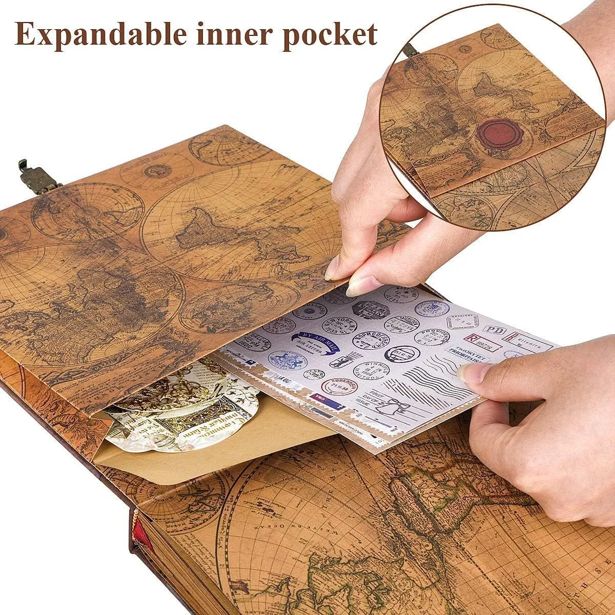 Adventure Book 148-Page DIY Handmade Scrapbook,Embossed Leather Cover-Ideal for Memories,Anniversary,Wedding,Best Friend Gift & Note-taking-Inspired by the 'Up' Saga(Multicolored-Adventure Book)