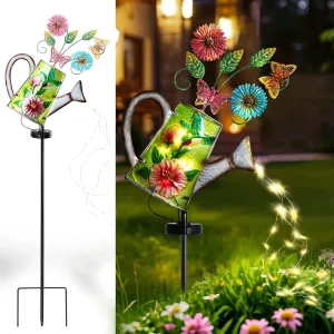 Afirst Solar Outdoor Lights Decorative Solar Decorative Hummingbird Lights Twinkle Solar Waterfall Light for Garden Landscape Lawn Path Garden Flower Bed Patio Yard Decoration