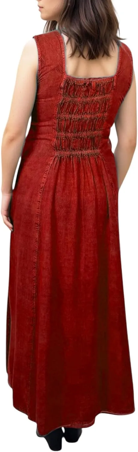 Agan Traders Women's 2025 Spring Sleeveless Maxi Dress for Women - Short Sleeve Embroidered Long Sun Dress Gown