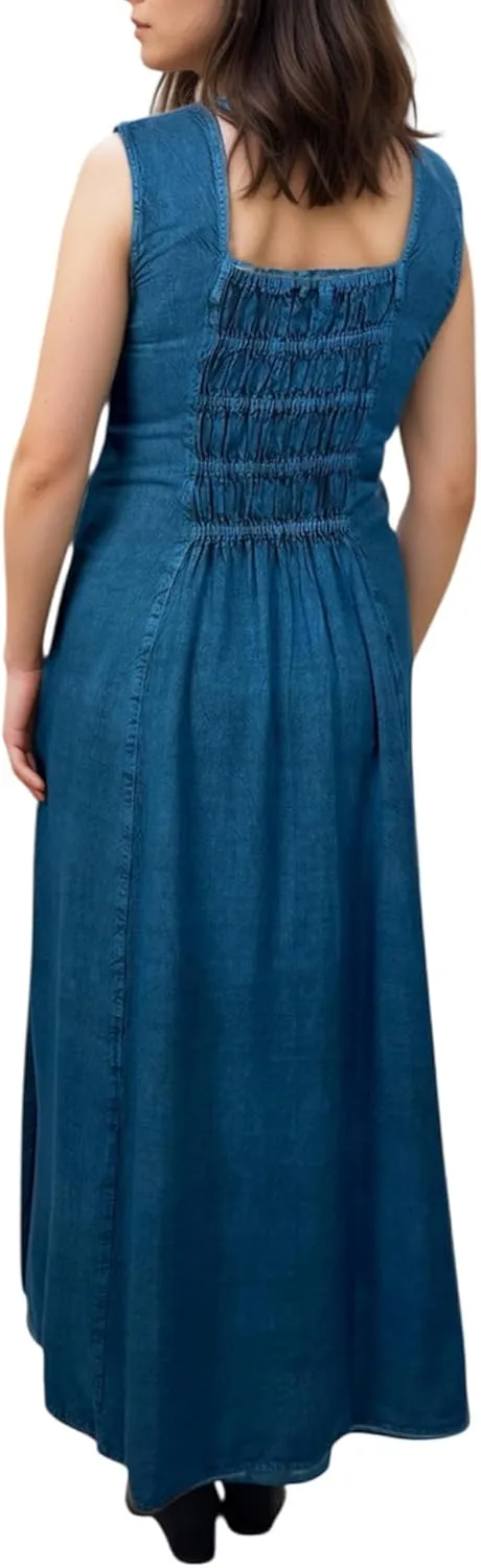 Agan Traders Women's 2025 Spring Sleeveless Maxi Dress for Women - Short Sleeve Embroidered Long Sun Dress Gown