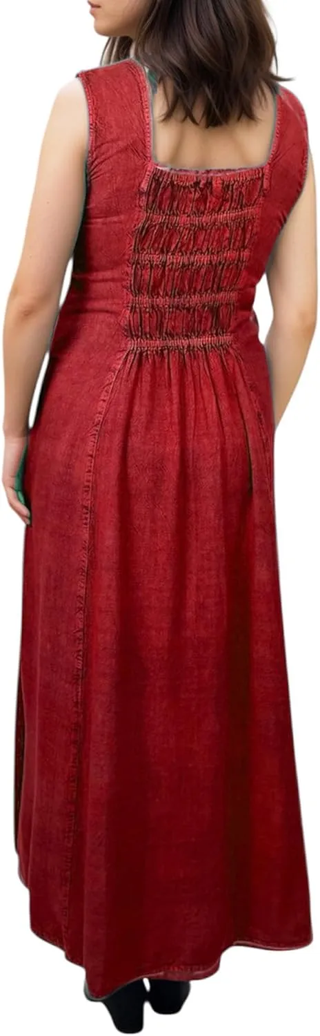 Agan Traders Women's 2025 Spring Sleeveless Maxi Dress for Women - Short Sleeve Embroidered Long Sun Dress Gown