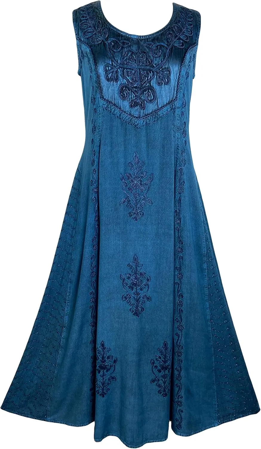 Agan Traders Women's 2025 Spring Sleeveless Maxi Dress for Women - Short Sleeve Embroidered Long Sun Dress Gown