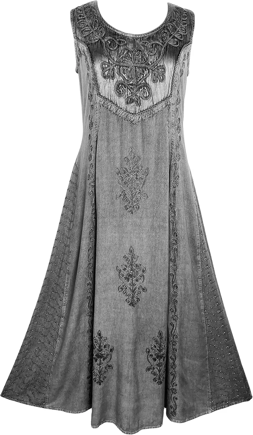 Agan Traders Women's 2025 Spring Sleeveless Maxi Dress for Women - Short Sleeve Embroidered Long Sun Dress Gown