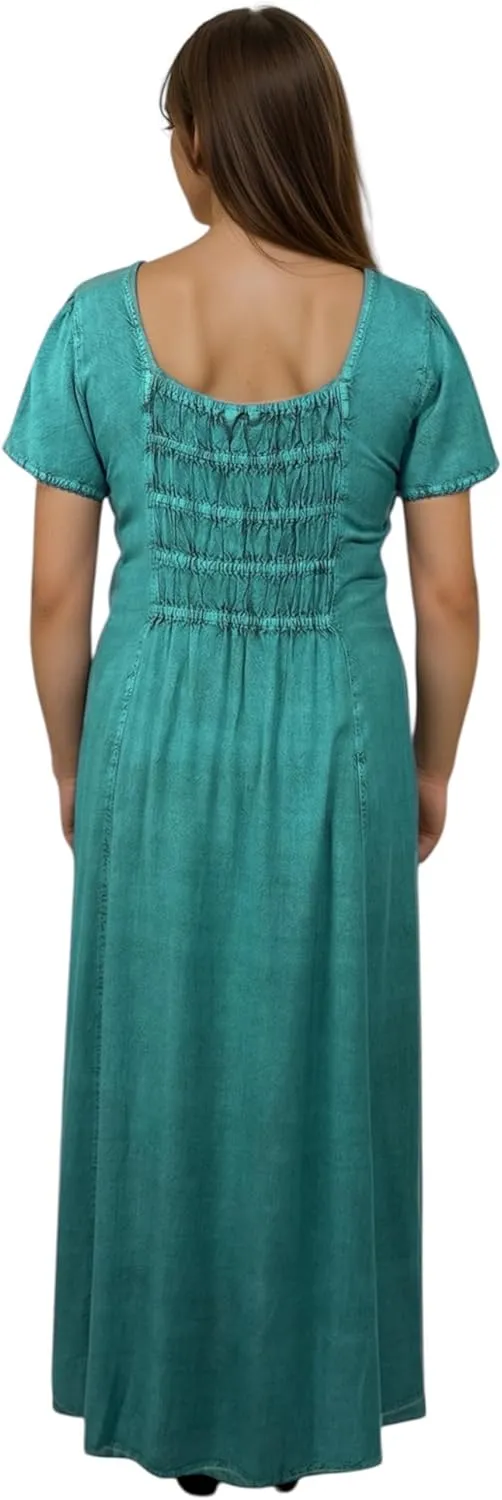 Agan Traders Women's 2025 Spring Sleeveless Maxi Dress for Women - Short Sleeve Embroidered Long Sun Dress Gown