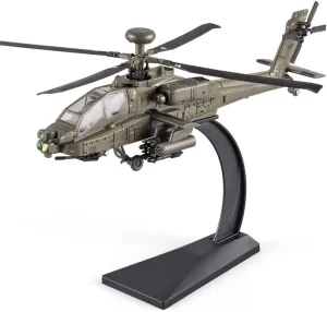 AH-64 Longbow Apache Helicopter Model Airplane, Diecast Military Attack Helicopter with Light and Sound, Suitable for Military Lovers to Collect and Gift