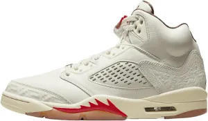 Air Jordan 5 Retro El Grito Men's Shoes (HF8833-100, Sail/Coconut Milk/Pine Green/Dark Pony) Size 8.5