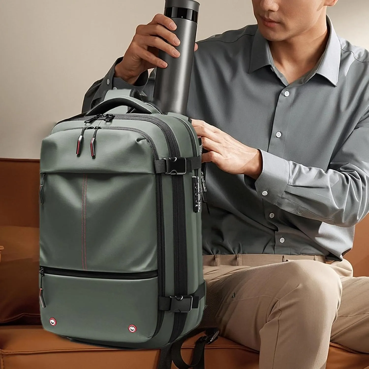Air Vacuum Backpack - Vacuum Backpack Tote, Expandable Air Compression Bag | Waterproof Anti Theft Travel Pack, Large Capacity Dry Wet Separator Backpack for Business Trips, Commuting Travel