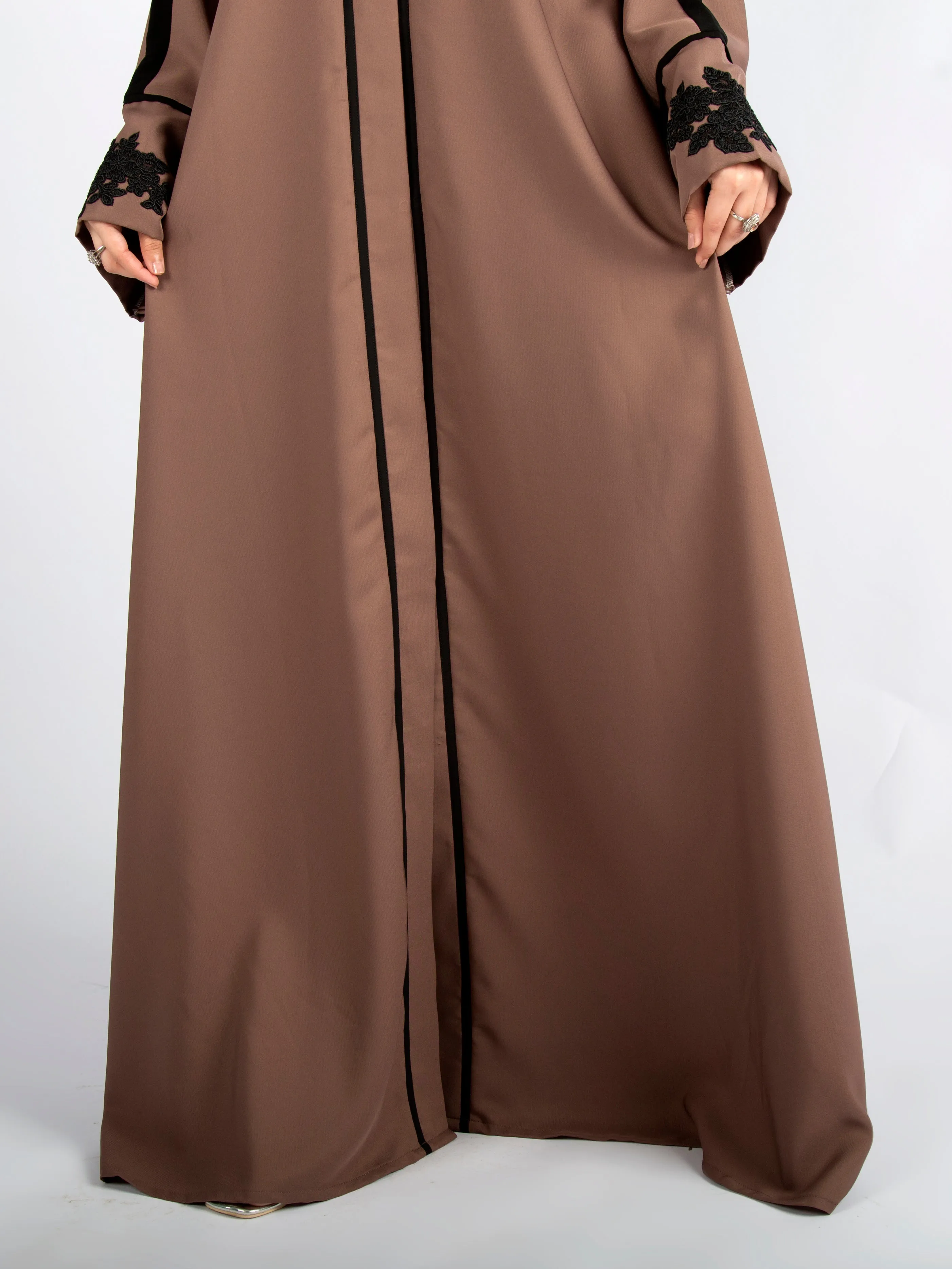 Alara Motif Abaya (Dusty Rose Brown)