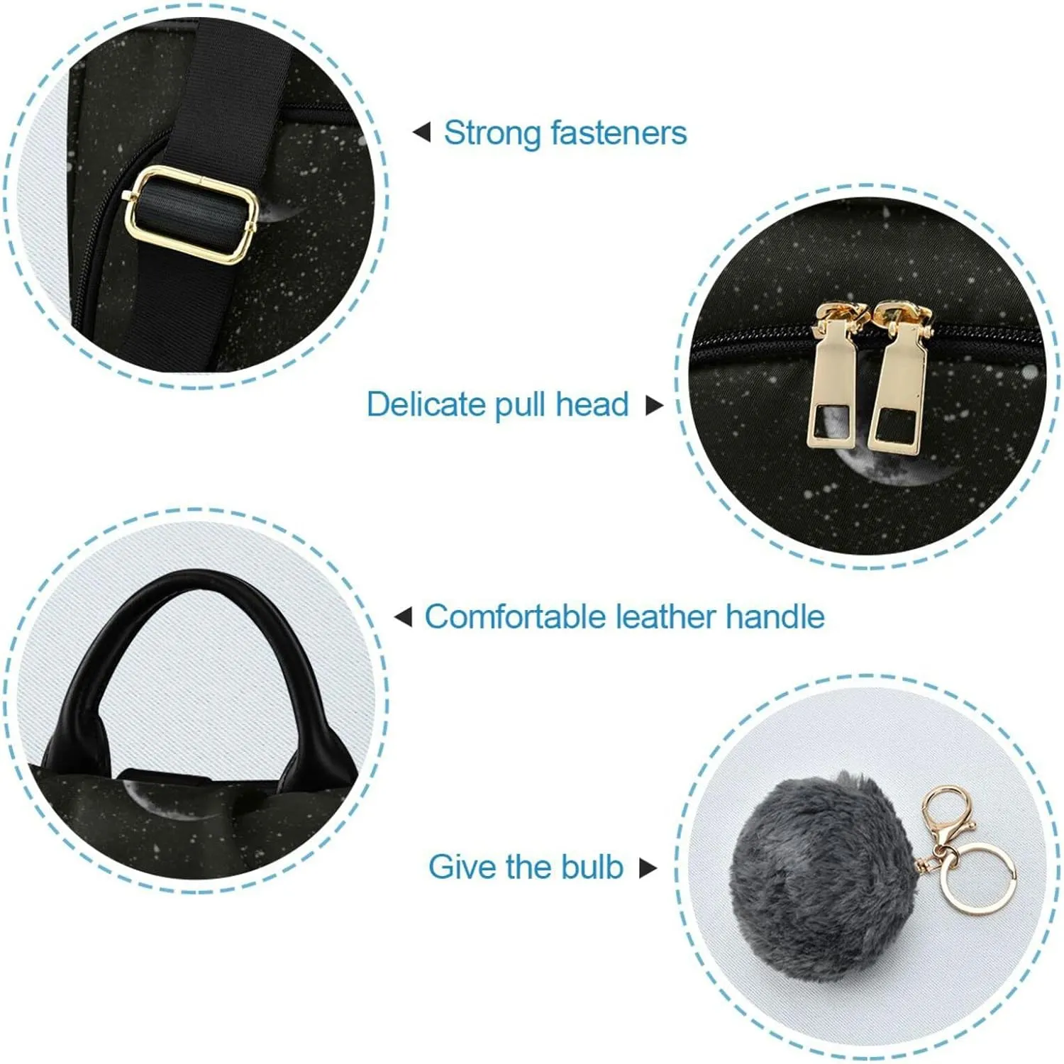 ALAZA Moon Phases in The Night Sky Backpack Purse for Women Travel Casual Daypack College Bookbag Work Business Ladies Shoulder Bag
