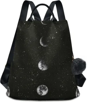 ALAZA Moon Phases in The Night Sky Backpack Purse for Women Travel Casual Daypack College Bookbag Work Business Ladies Shoulder Bag