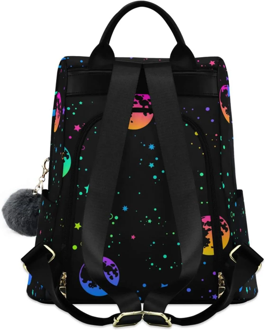 ALAZA Rainbow Moon Star Backpack Purse for Women Travel Casual Daypack College Bookbag Work Business Ladies Shoulder Bag