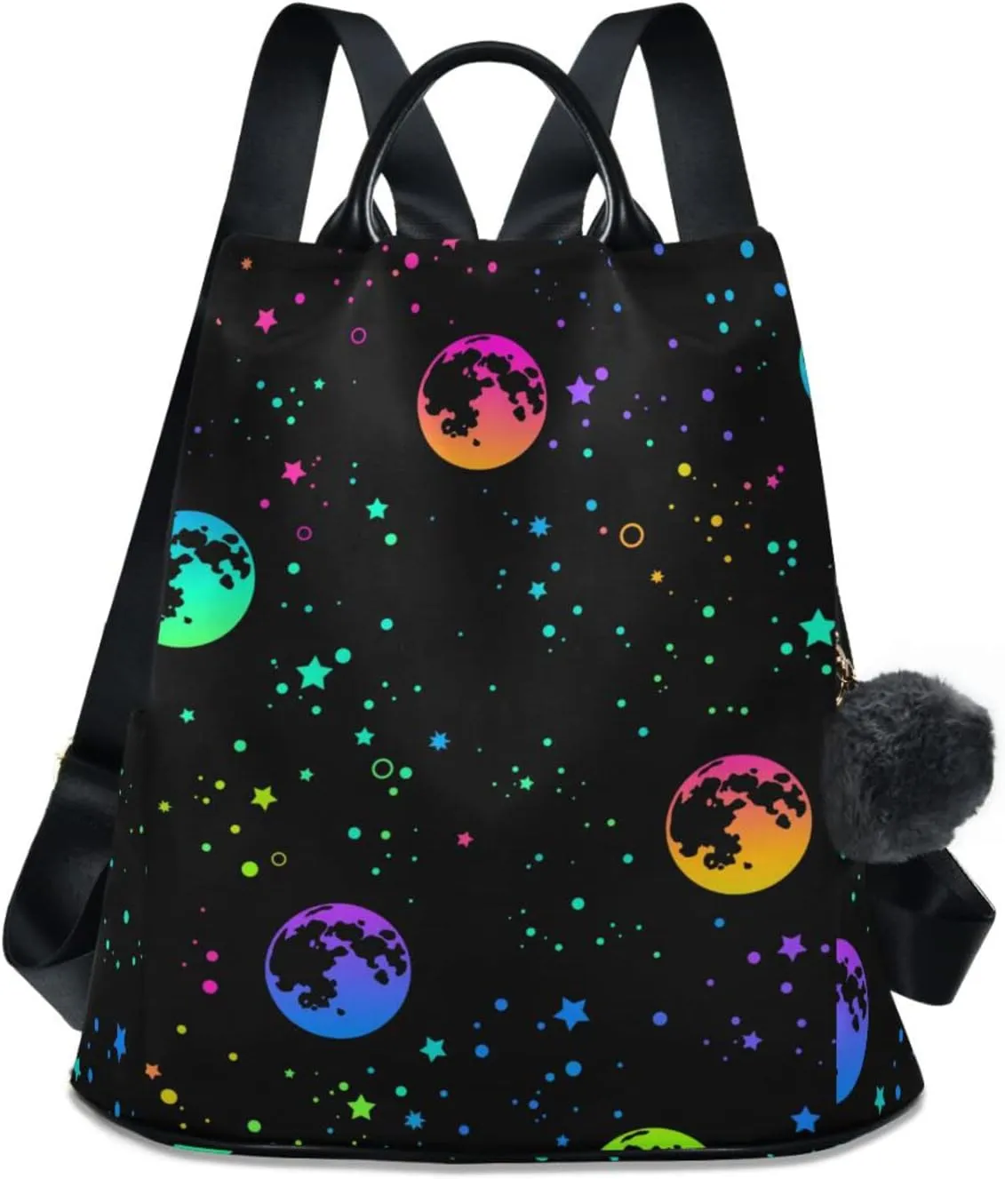 ALAZA Rainbow Moon Star Backpack Purse for Women Travel Casual Daypack College Bookbag Work Business Ladies Shoulder Bag