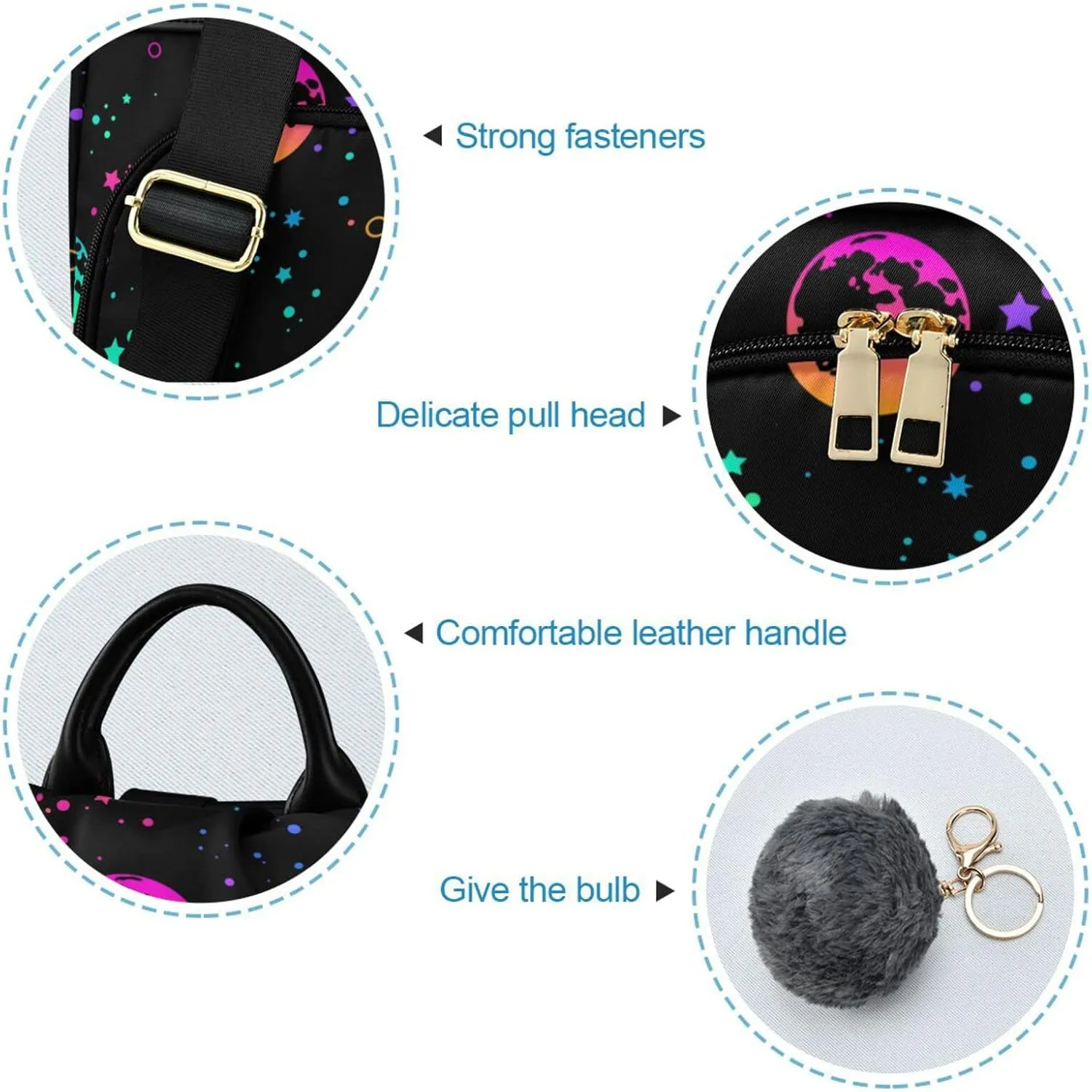 ALAZA Rainbow Moon Star Backpack Purse for Women Travel Casual Daypack College Bookbag Work Business Ladies Shoulder Bag