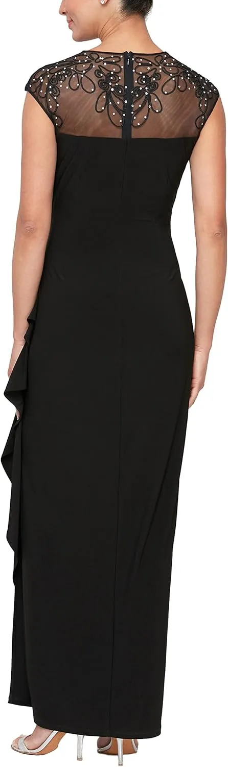 Alex Evenings Women's Long Dress with Knot Front Detail
