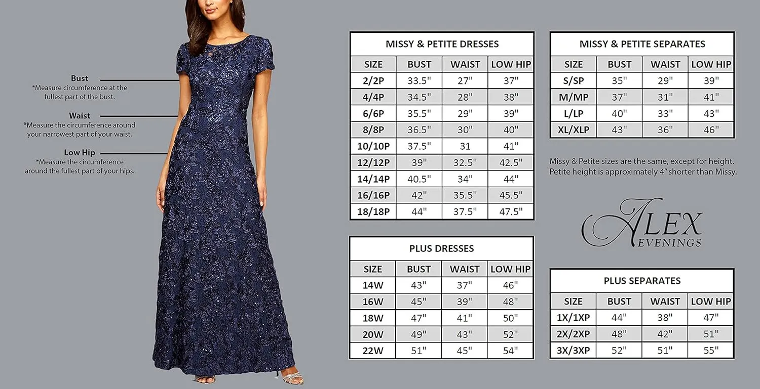 Alex Evenings Women's Tea Length Embroidered Cocktail Dress with Illusion Sleeves, Wedding Guest (Petite and Regular Sizes)