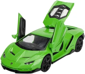 Alloy Collectible Green Lambo Toy Cars Model Pull Back Vehicles Diecast with Light & Sound