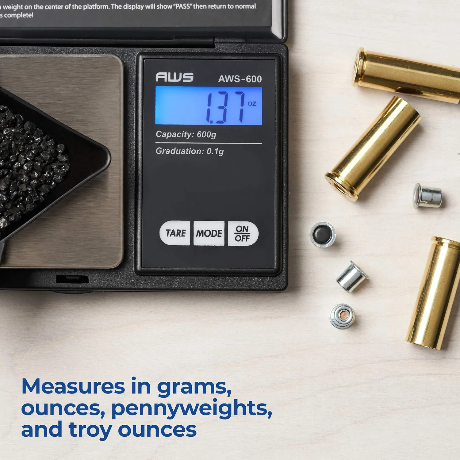 American Weigh Scales AWS-600 Digital Pocket Weight Scale, Digital Gram Scale, Jewelry Scale, Food Scale, Medicine Scale, Kitchen Scale, Small Pocket Scales, Backlit LCD 600 G x 0.1 G(Black)