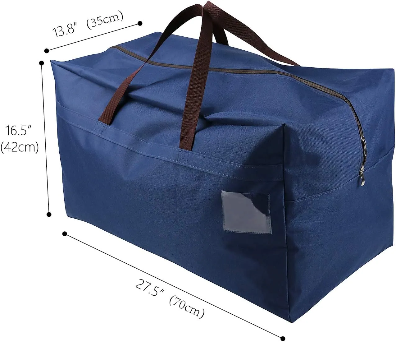 AMJ Heavy Duty Extra Large Moving Bags with Handles & Zippers, Storage Totes for Space Saving, Perfect Organization System (Blue - Set of 2)