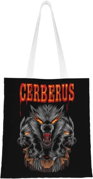 Angry Wolf Tote Bag for Women Canvas Shopping Bags Reusable Large Capacity Casual Shoulder Handbags Grocery Bags