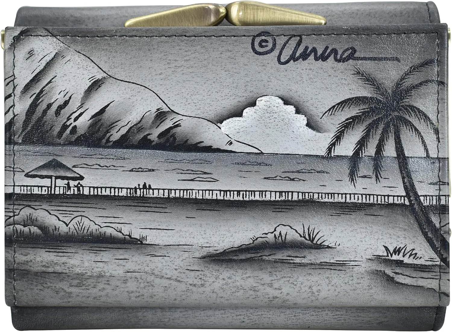 Anna by Anuschka Hand Painted Women’s Leather Ladies Three Fold Wallet