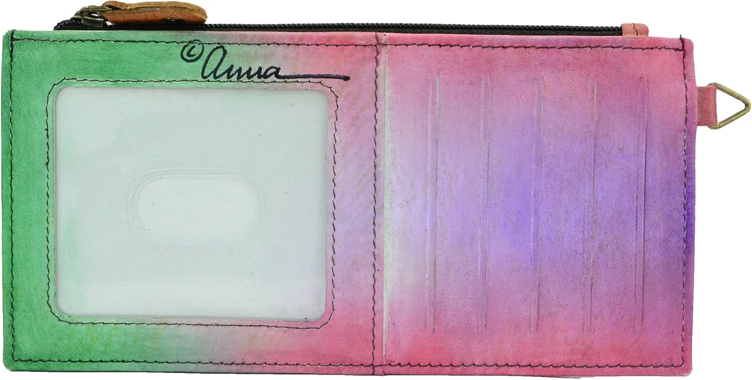 Anna by Anuschka Women's Hand Painted Genuine Leather Organizer Wallet