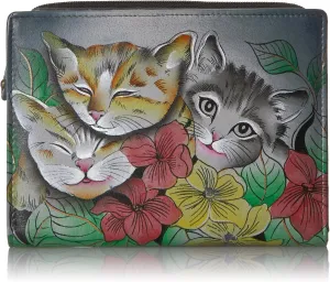 Anna By Anuschka Women's Hand-Painted Genuine Leather Two Fold Clutch Wallet