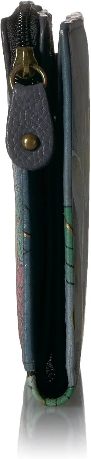 Anna By Anuschka Women's Hand-Painted Genuine Leather Two Fold Clutch Wallet