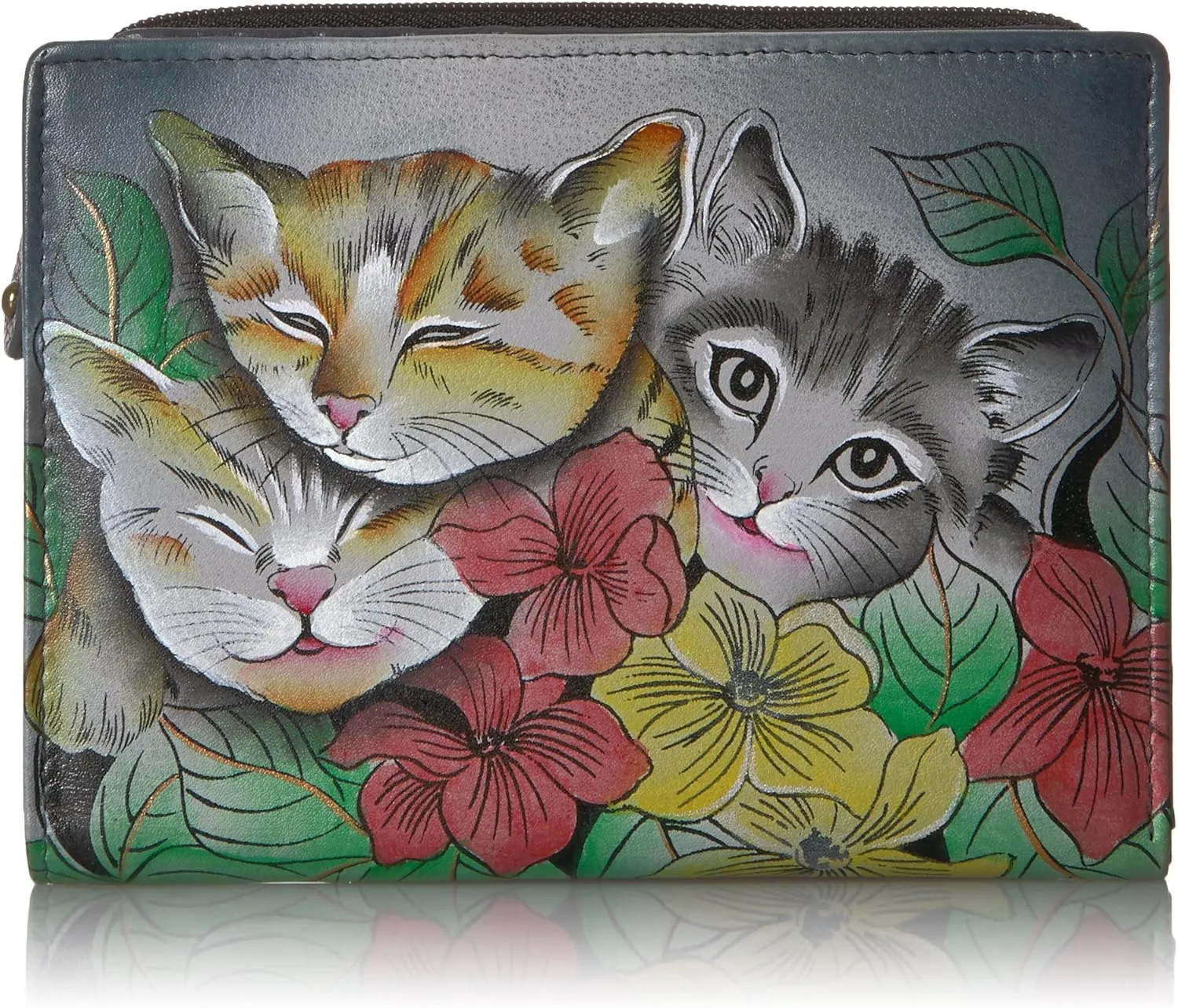 Anna By Anuschka Women's Hand-Painted Genuine Leather Two Fold Clutch Wallet