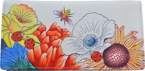 Anna by Anuschka Women's Hand Painted Leather Checkbook Cover-with Flap Closure & Card Holders-Amalfi Dawn