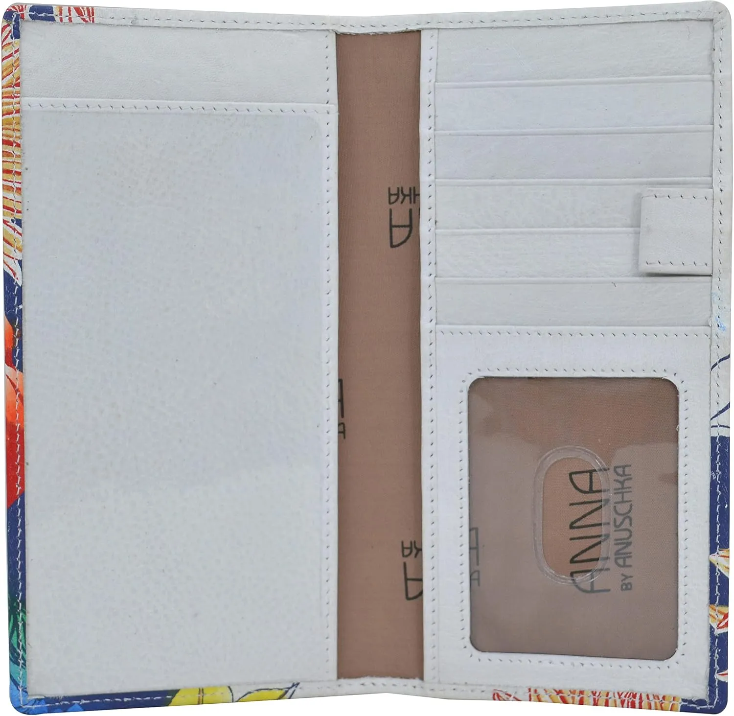 Anna by Anuschka Women's Hand Painted Leather Checkbook Cover-with Flap Closure & Card Holders-Amalfi Dawn
