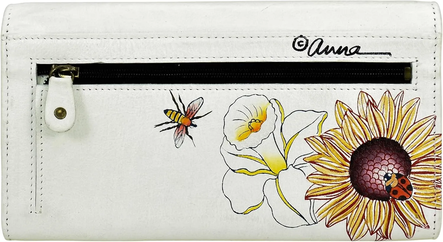 Anna by Anuschka Women's Hand Painted Leather Three Fold Organizer Wallet