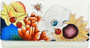 Anna by Anuschka Women's Hand Painted Leather Three Fold Organizer Wallet