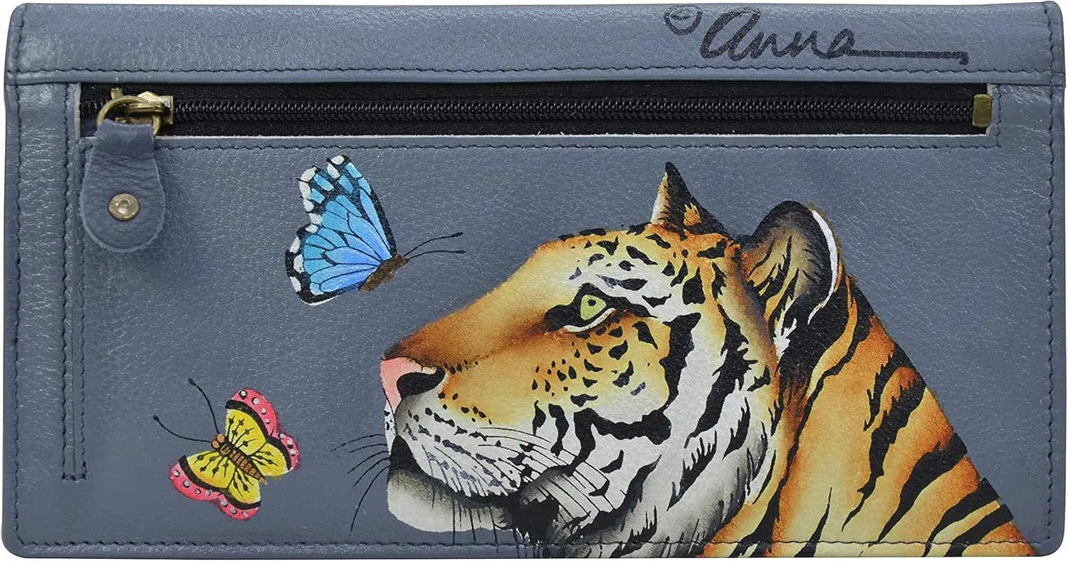 Anna by Anuschka Women's Hand Painted Leather Two-fold Clutch Wallet