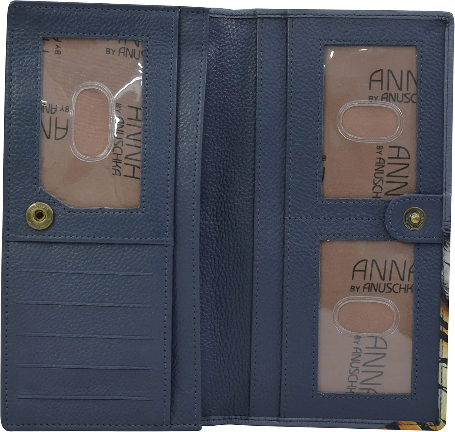 Anna by Anuschka Women's Hand Painted Leather Two-fold Clutch Wallet