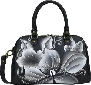 Anna by Anuschka Women's Hand-Painted Leather Wide Organizer Satchel