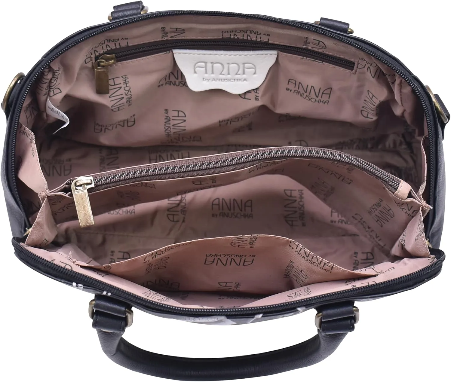 Anna by Anuschka Women's Hand-Painted Leather Wide Organizer Satchel