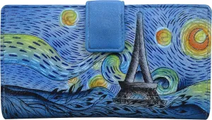 Anna by Anuschka Women's Original Leather Hand-Painted Two Fold Organizer Wallet