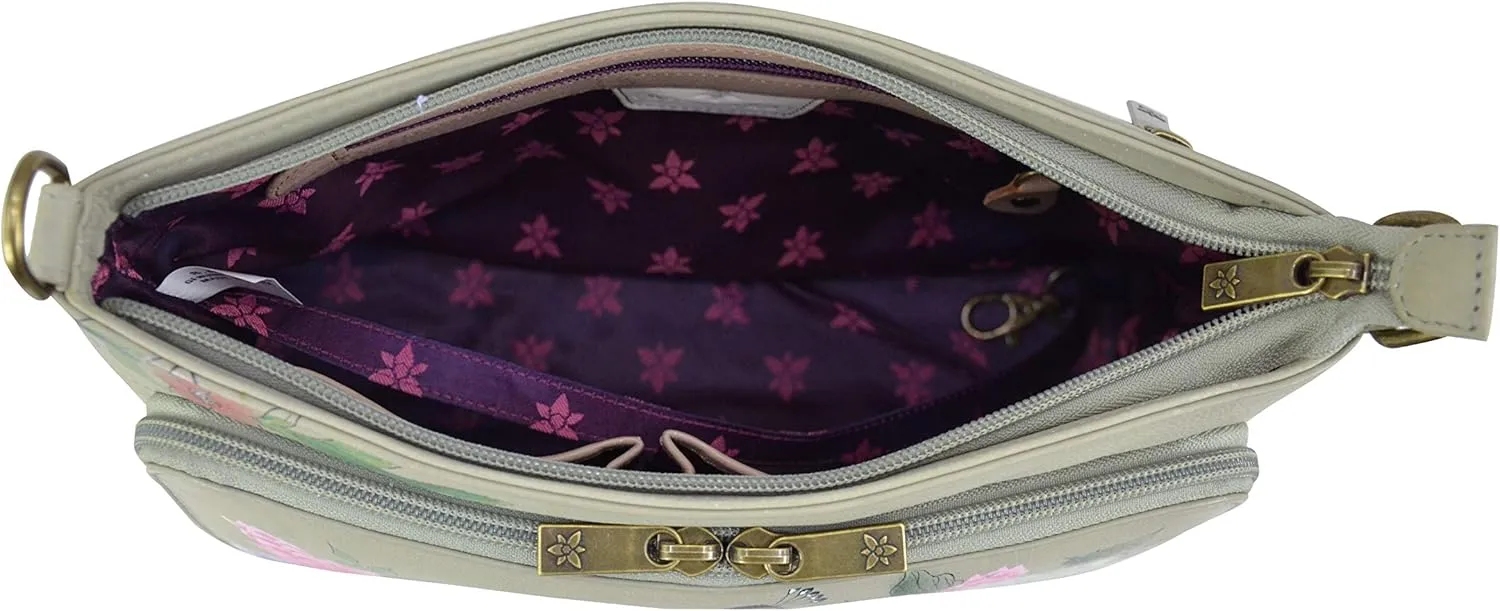 Anuschka Women’s Genuine Leather Shoulder Organiser - Hand Painted Exterior